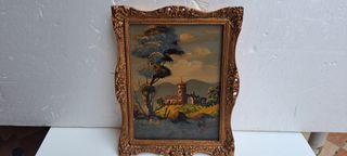 Pietro Angelini Dipinto a olio incorniciato che ra