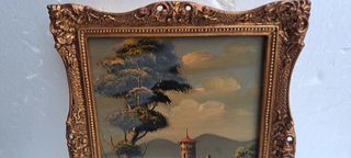Pietro Angelini Dipinto a olio incorniciato che ra