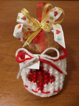 Cestino natalizio fatto a mano + mini panettone