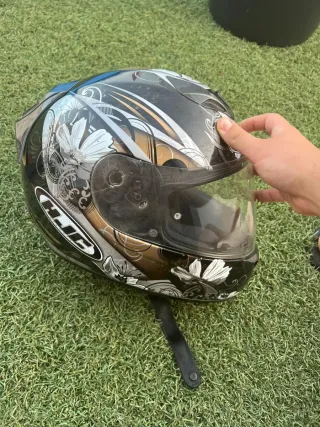 Casco Moto HJC Negro con Funda