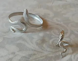 Set 2 pezzi anello e bracciale serpente