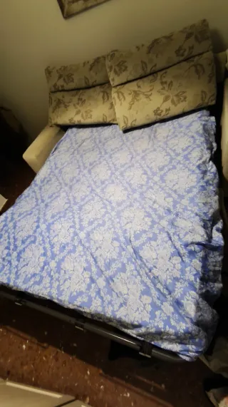 Sofá Cama Beige Tela