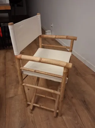 Silla plegable de bambú y tela