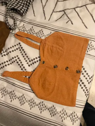 Top corto naranja botones vintage