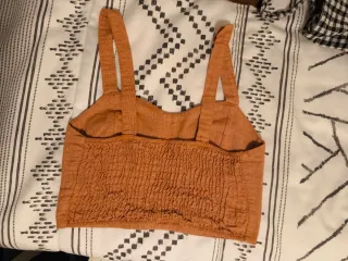 Top corto naranja botones vintage