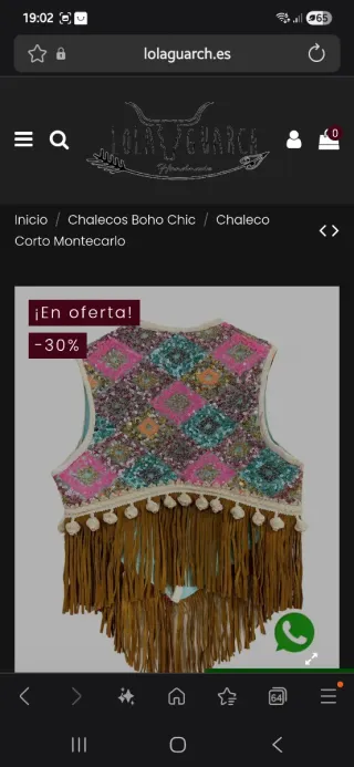 Chaleco Lola Guarch bordado flecos