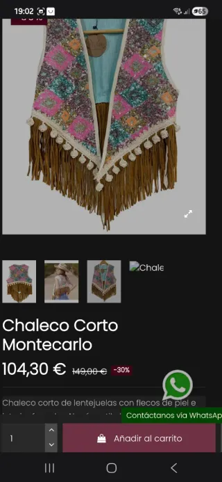 Chaleco Lola Guarch bordado flecos