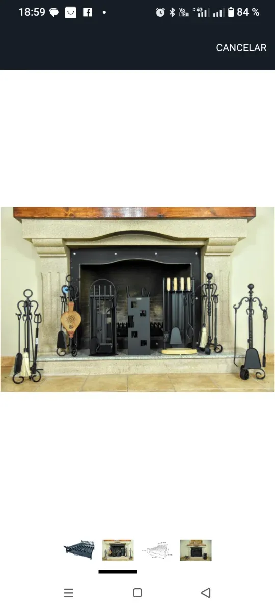 Parrilla para chimenea de metal