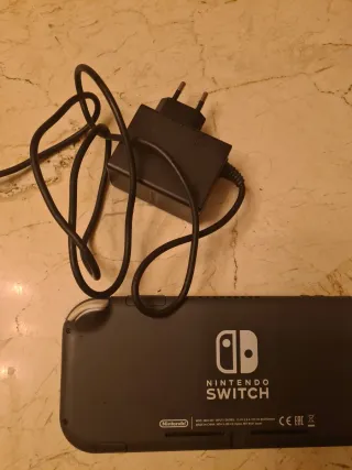 Nintendo Switch Lite grigia e bianca con custodia