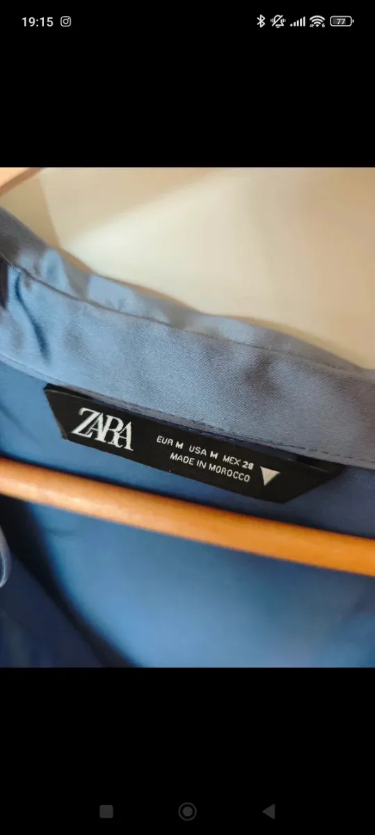 Vestido satinado Zara azul