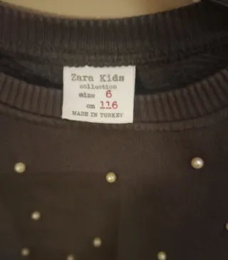 Sudadera Zara niña perlas talla 6