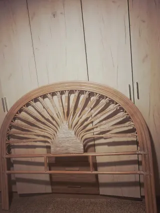 Cabezal de cama bambú y ratán