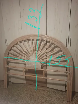 Cabezal de cama bambú y ratán