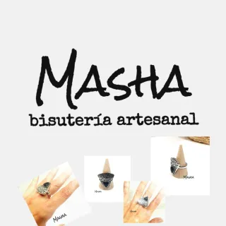 Anillo Zamak Baño Plata Negro