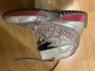 Bambas Roberto Cavalli caña alta rosas y pla