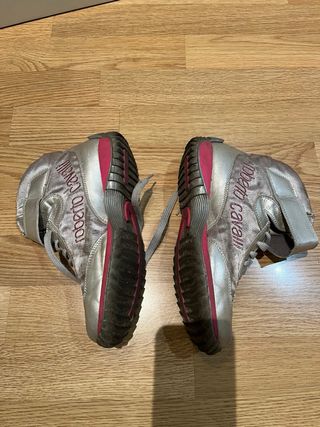 Bambas Roberto Cavalli caña alta rosas y pla