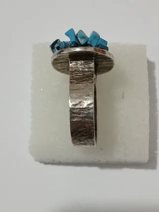 Anel Prata 925 Vintage Turquesa Artesanal