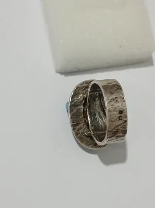 Anel Prata 925 Vintage Turquesa Artesanal