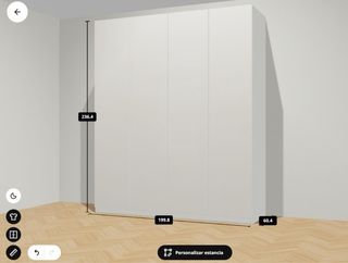 Armario Pax Ikea Blanco Brillo 2,36m