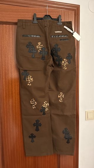 Pantalones Chrome Hearts Marrones con Cruces
