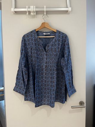 Blusa Javier Simorra Talla 46 Azul Estampada