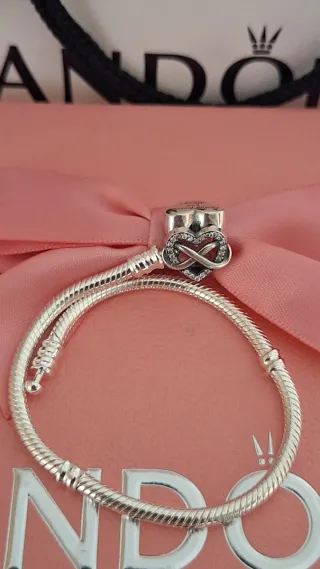 Pulsera Pandora Corazón Infinito Talla 18cm