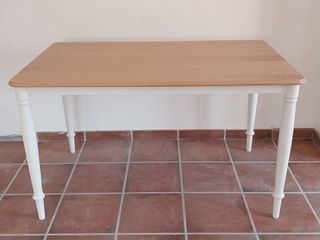 Mesa Danderyd Ikea Roble/Blanco 130x80
