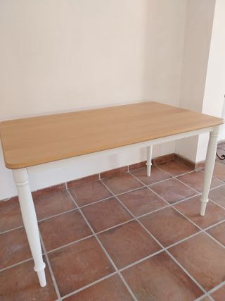 Mesa Danderyd Ikea Roble/Blanco 130x80