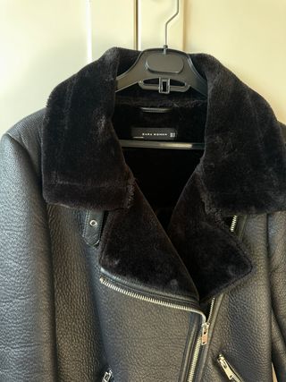 Chaqueta Biker Zara Piel Negra