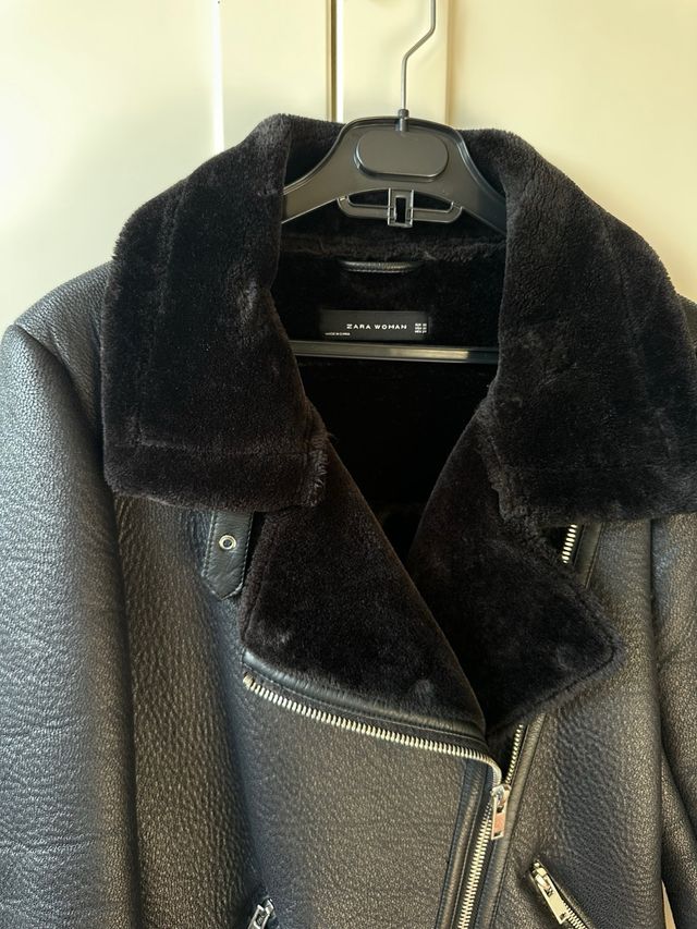 Chaqueta Biker Zara Piel Negra