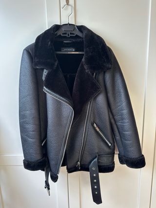 Chaqueta Biker Zara Piel Negra