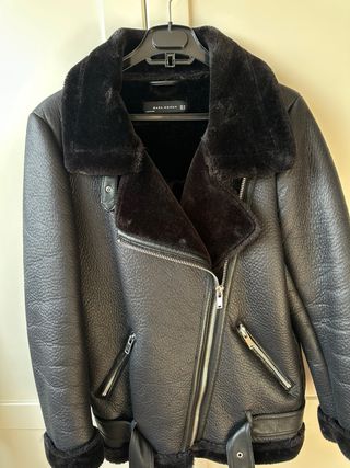 Chaqueta Biker Zara Piel Negra