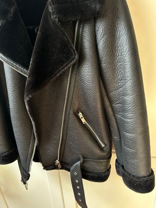 Chaqueta Biker Zara Piel Negra