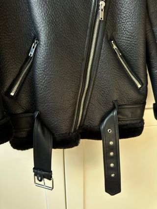 Chaqueta Biker Zara Piel Negra