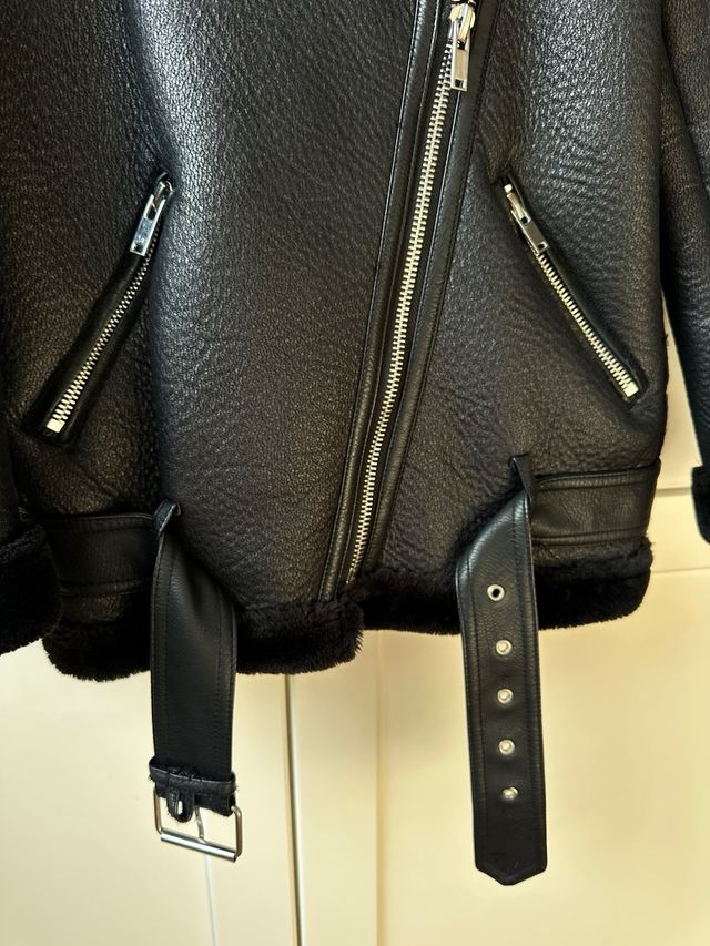 Chaqueta Biker Zara Piel Negra