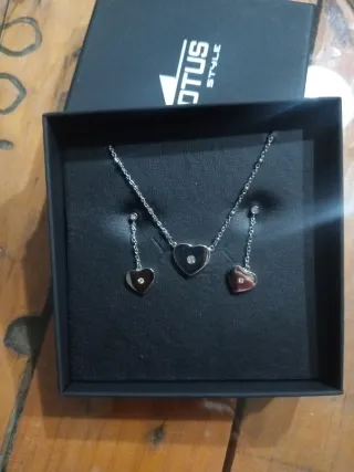 Conjunto Lotus Style Corazón Plata