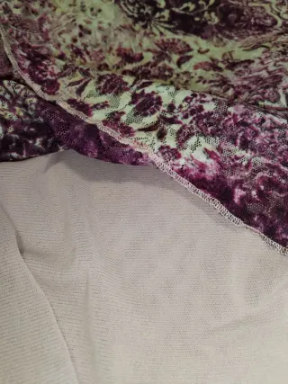 Maglia donna beige e viola