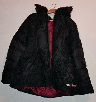 Abrigo Desigual Negro Encaje Talla XL