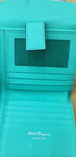 Portafoglio Salvatore Ferragamo Verde Argento