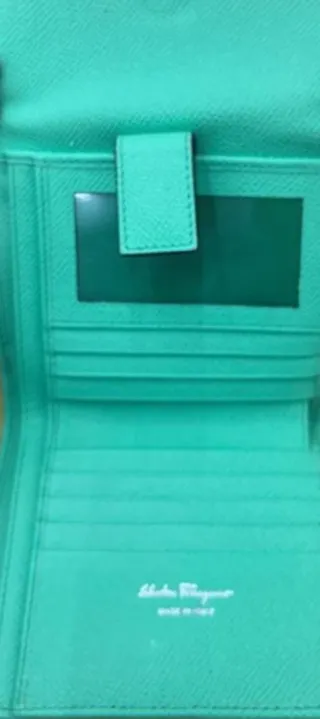 Portafoglio Salvatore Ferragamo Verde Argento