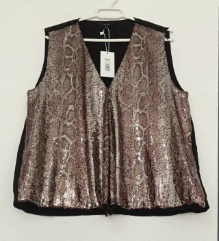 Blusa lentejuelas efecto piel serpiente