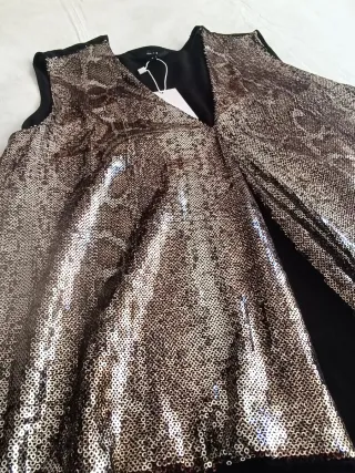 Blusa lentejuelas efecto piel serpiente