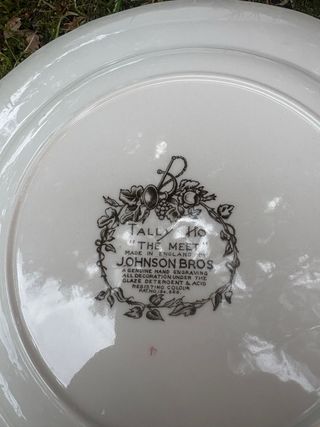 Set 4 piatti porcellana Tally Ho caccia