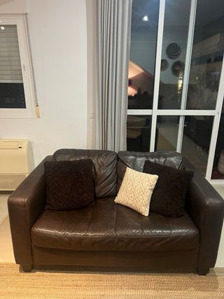 2 Sofás Piel 2 Plazas Marrones