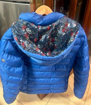 Plumífero azul con gorro desmontable Talla XXXL