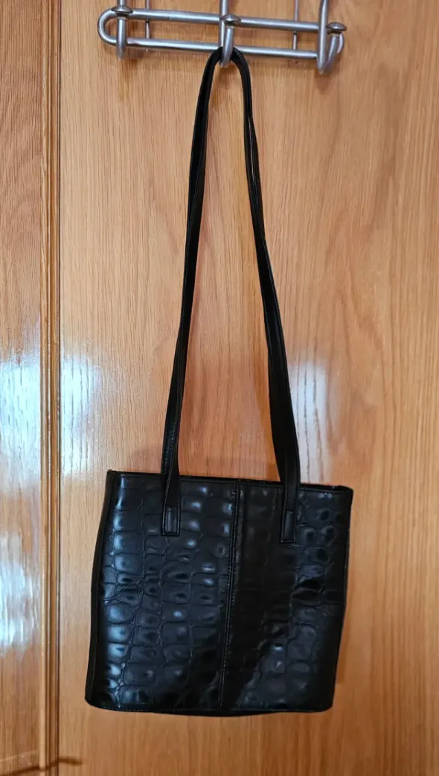 Bolso vintage piel cocodrilo simulada años 60-70