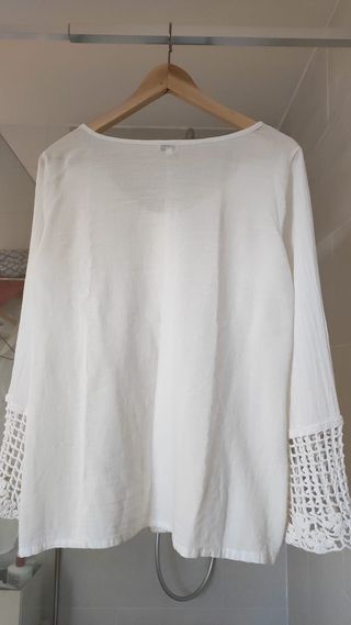Sobrecamisa Gipa blanca estilo Ibicenco