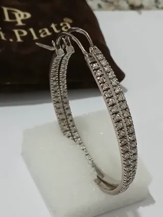 Argolas Prata 925 Zircónias