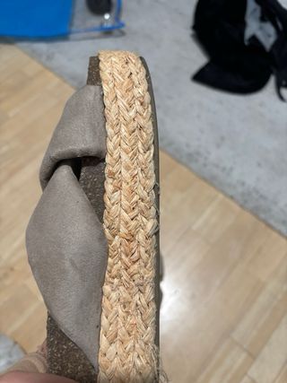 Sandalias de Esparto Beige Cruzadas