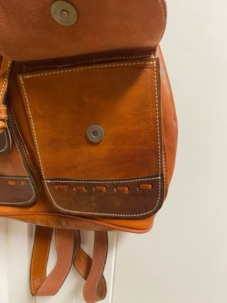 Mochila de cuero auténtico para hombre